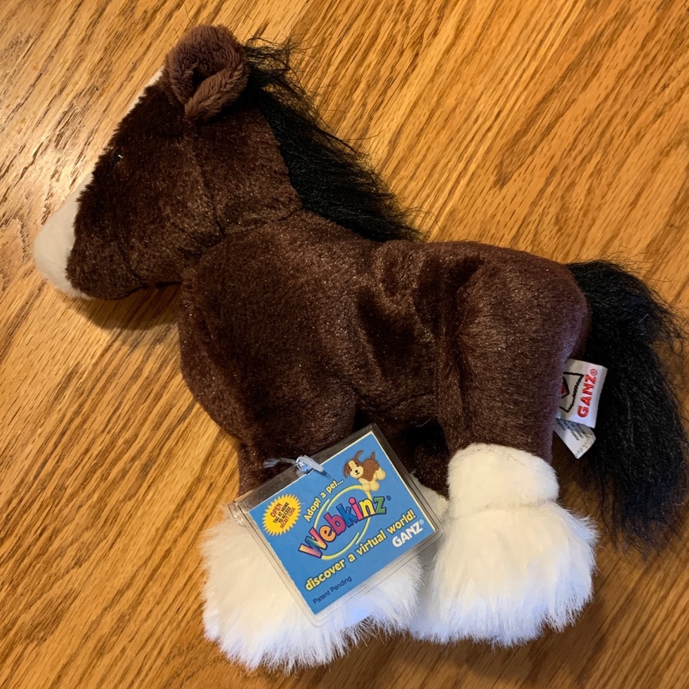 GANZ Webkinz Clydesdale Horse plush. NEW with unused code!